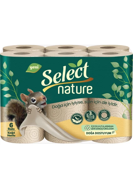 Select Nature Yeni Nesil 6’lı Kağıt Havlu 3 Katlı