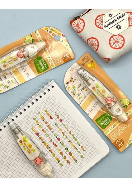 Portakal Desenli Süsleme Bandı Tipex / Tipeks / Bullet Journal/ Şerit Daksil