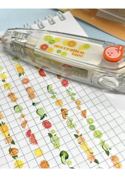 Portakal Desenli Süsleme Bandı Tipex / Tipeks / Bullet Journal/ Şerit Daksil modelleri