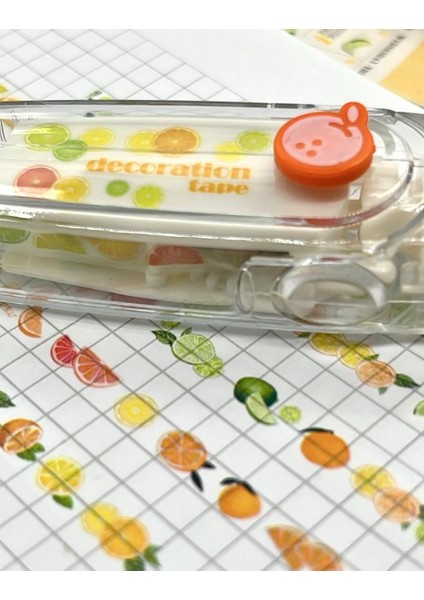 Portakal Desenli Süsleme Bandı Tipex / Tipeks / Bullet Journal/ Şerit Daksil fırsatları