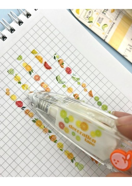 Portakal Desenli Süsleme Bandı Tipex / Tipeks / Bullet Journal/ Şerit Daksil indirimleri