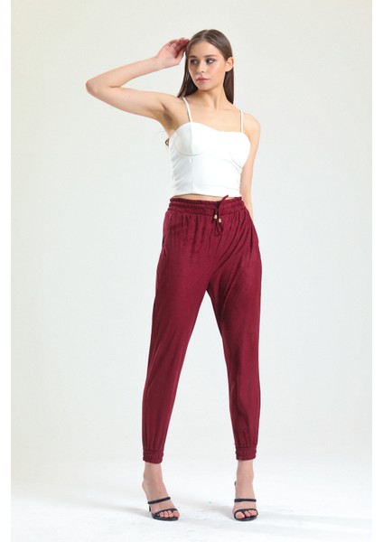 Beli ve Paçaları Lastikli Süet Pantolon | PNT33895 fiyatları