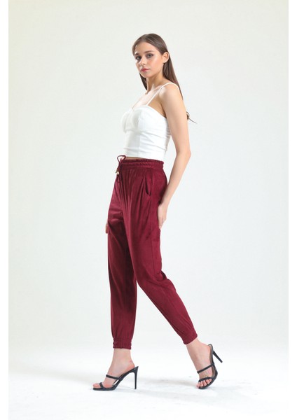 Beli ve Paçaları Lastikli Süet Pantolon | PNT33895 modelleri