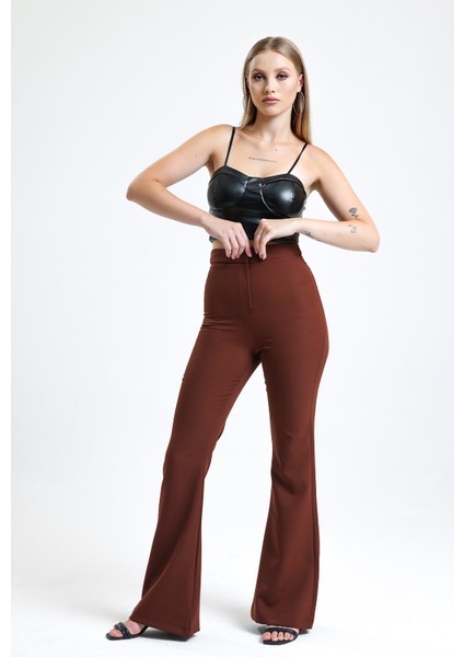 Ispanyol Paça Fermuarlı Cepli Hürrem Pantolon | PNT35010 modelleri