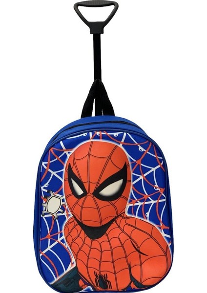 Örümcek Adam Anaokulu Kreş Çocuk Valiz Sırt Çantası Çekçekli Spiderman Tekerlekli