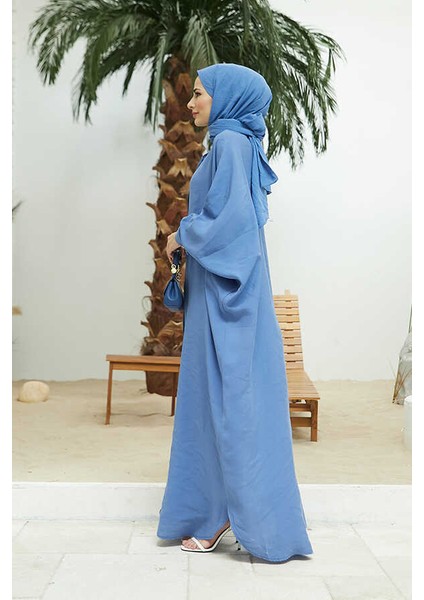 6571-FENDI Modal  Abaya Indigo