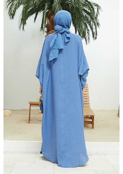 6571-FENDI Modal  Abaya Indigo