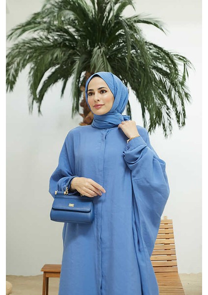 6571-FENDI Modal  Abaya Indigo