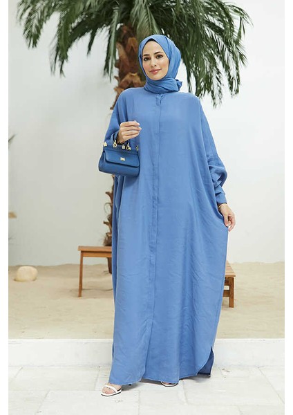 6571-FENDI Modal  Abaya Indigo