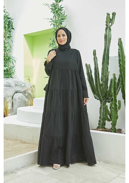 6400-MODAL Büzgülü Elbise Siyah fırsatları