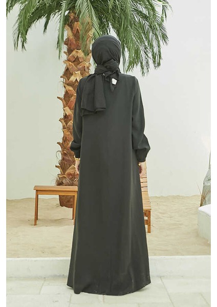 6482-MODAL A Pileli Elbise Siyah modelleri