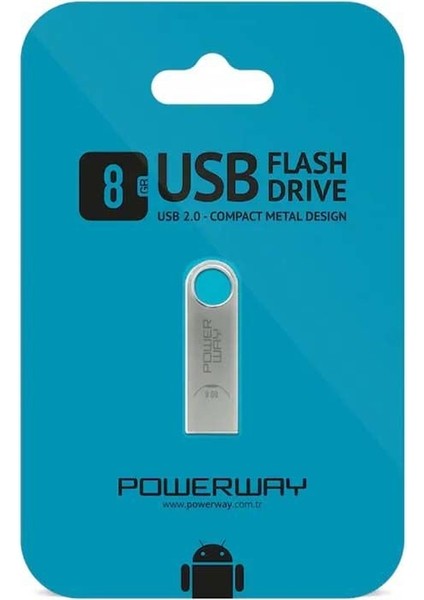 Powerway 8 GB Metal USB 2.0 Flash Bellek