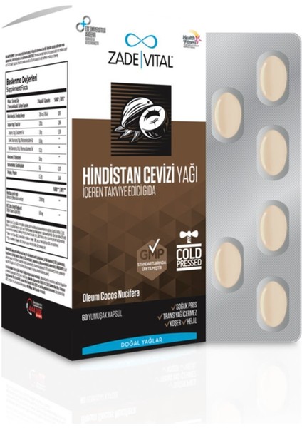 Hindistan Cevizi Yağı 1000 Mg 60 Blister Kapsül
