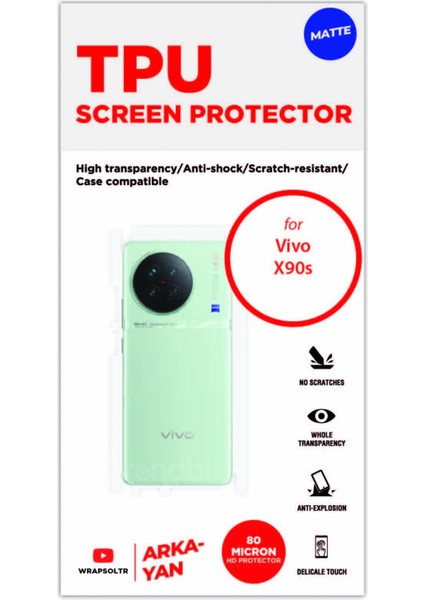 Vivo X90S Mat Arka ve Yan Kaplama Koruyucu Hd Film fiyatları