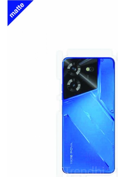 Tecno Pova 5 Mat Arka ve Yan Kaplama Köşeler Dahil Kaplayan Poliüretan Film