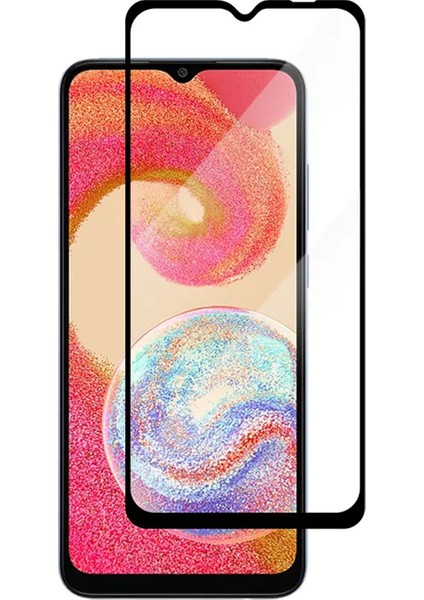 Samsung Galaxy A04E ile Uyumlu Çerçeveli Tam Kaplayan Temperli Ekran Koruyucu - FC003