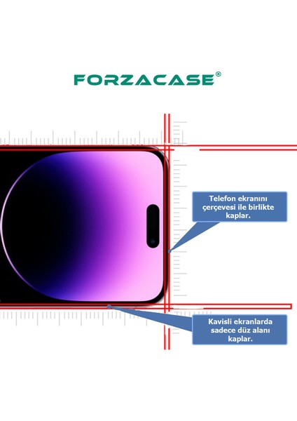 iPhone 14 Pro Max ile Uyumlu Çerçeveli Tam Kaplayan Temperli Ekran Koruyucu - FC003