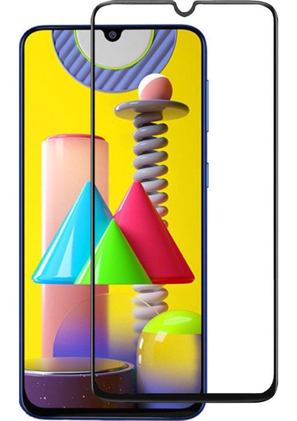 Samsung Galaxy M31 ile Uyumlu Çerçeveli Tam Kaplayan Temperli Ekran Koruyucu - FC003