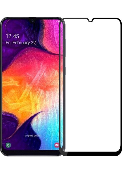 Samsung Galaxy A10 ile Uyumlu Çerçeveli Tam Kaplayan Temperli Ekran Koruyucu - FC003