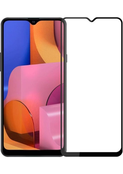 Samsung Galaxy A20S ile Uyumlu Çerçeveli Tam Kaplayan Temperli Ekran Koruyucu - FC003