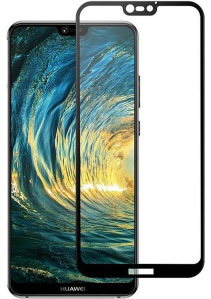 Huawei P20 Lite ile Uyumlu Çerçeveli Tam Kaplayan Temperli Ekran Koruyucu - FC003