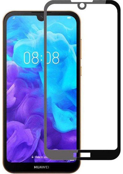 Huawei Y5 2019 ile Uyumlu Çerçeveli Tam Kaplayan Temperli Ekran Koruyucu - FC003