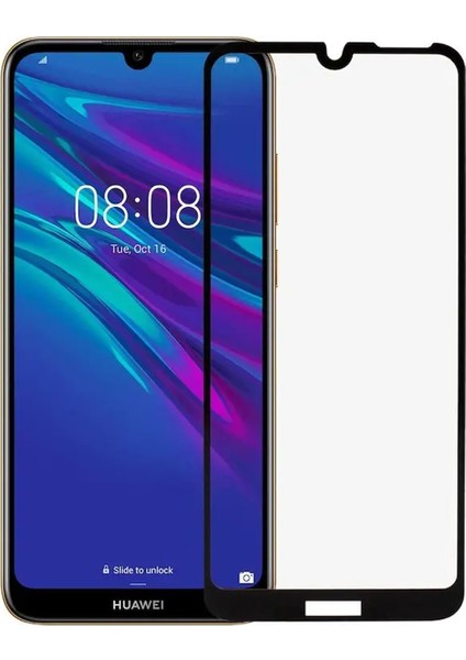 Huawei Y6 2019 / Honor 8A Uyumlu Çerçeveli Tam Kaplayan Temperli Ekran Koruyucu - FC003