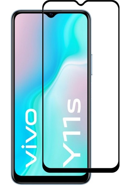 Vivo Y11S ile Uyumlu Çerçeveli Tam Kaplayan Temperli Ekran Koruyucu - FC003