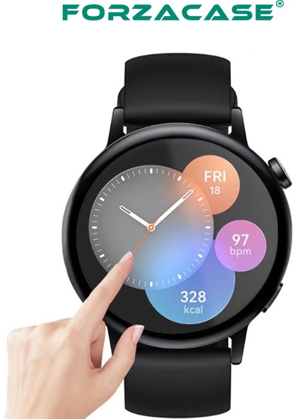 Huawei Watch Gt 3 42MM Için Çerçeveli Tam Kaplayan 3D Pet Ekran Koruyucu Film - FC016 modelleri