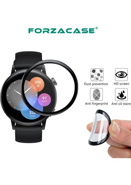 Huawei Watch Gt 3 42MM Için Çerçeveli Tam Kaplayan 3D Pet Ekran Koruyucu Film - FC016 fırsatları