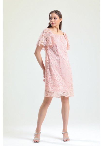 Kollar Volanlı Içi Astarlı Dantel Elbise | ELB33541 fırsatları