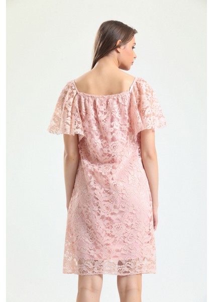 Kollar Volanlı Içi Astarlı Dantel Elbise | ELB33541 indirimleri