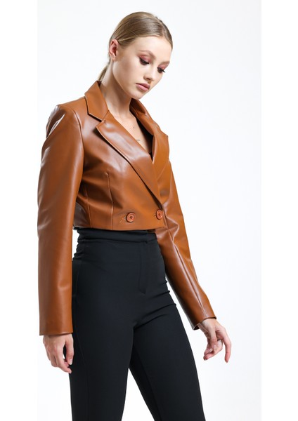 Astarlı Deri Kısa Ceket CKT34324