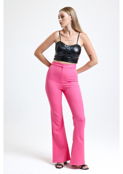 Ispanyol Paça Fermuarlı Cepli Hürrem Pantolon | PNT35010