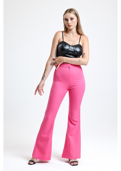 Ispanyol Paça Fermuarlı Cepli Hürrem Pantolon | PNT35010 modelleri