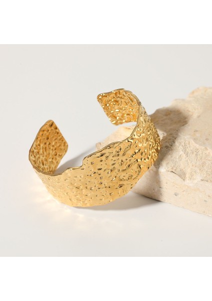 Gold Kalın Kelepçe Dizayn Çelik Bayan Bileklik ET80SR modelleri