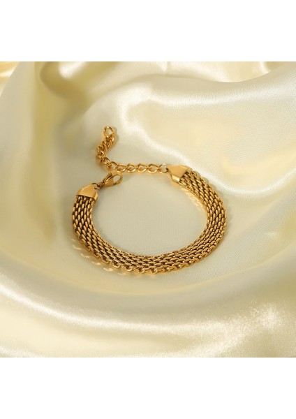 8 mm Gold Çelik Bayan Zincir Bileklik ET83SR modelleri