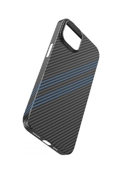 Karbon Fiber Kamera Korumalı Desenli iPhone 14 Plus Kılıf Parmak Izi Bırakmaz 0.6mm Kalınlık