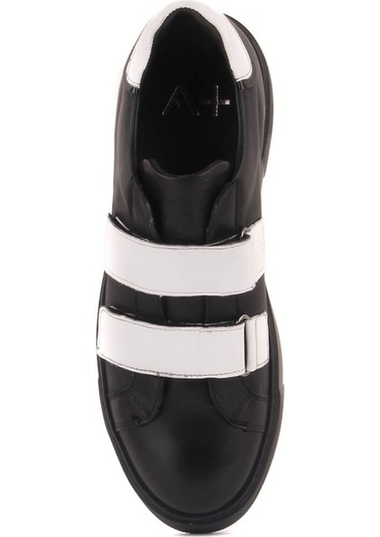 Sail Lakers - Siyah, Beyaz Deri Cırtlı Erkek Günlük Ayakkabı indirimleri