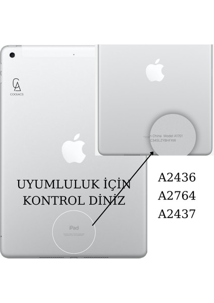 Apple iPad Pro 6.nesil 12.9 2022 (A2436-A2764-A2437) ile Uyumlu 360° Dönebilen Standlı Tablet Kılıfı