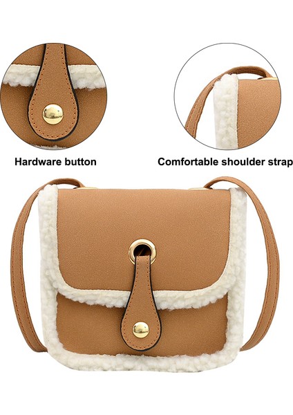 Peluş Çanta Çocuk Crossbody Çanta Moda Mini Kızın Tek Omuz Çantası (Yurt Dışından)