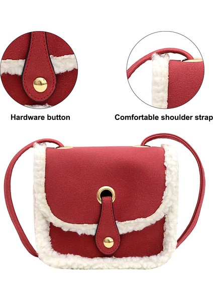Peluş Çanta Çocuk Crossbody Çanta Moda Mini Kızın Tek Omuz Çantası (Yurt Dışından)
