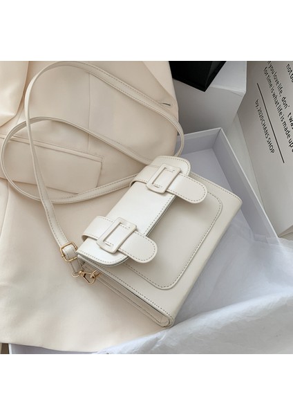 Kadın Deri Messenger Çanta: Düz Renk Clutch (Yurt Dışından)