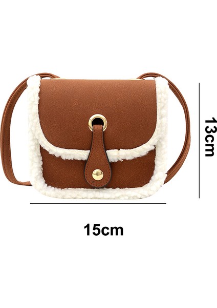 Peluş Çanta Çocuk Crossbody Çanta Moda Mini Kızın Tek Omuz Çantası (Yurt Dışından)