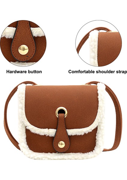 Peluş Çanta Çocuk Crossbody Çanta Moda Mini Kızın Tek Omuz Çantası (Yurt Dışından)