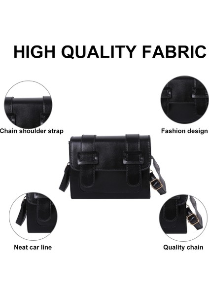 Kadın Deri Messenger Çanta: Düz Renk Clutch (Yurt Dışından)