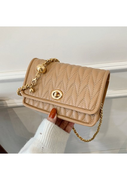 Gündelik Moda Zincir Küçük Çanta: Düz Renk Omuz Messenger (Yurt Dışından)