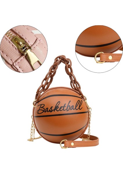 Kadın Basketbol Şekilli Mini Zincir Çanta Omuz Messenger Çanta (Yurt Dışından)