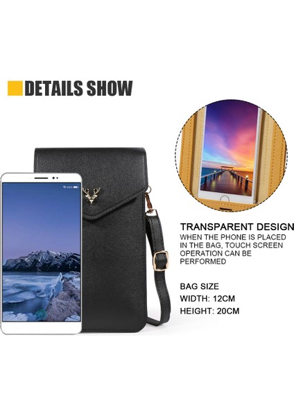 Dokunmatik Crossbody Telefon Çantası, Kart Yuvalı Omuz Çantası (Yurt Dışından) fırsatları