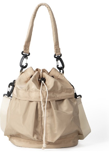 Women's Drawstring Bucket Bag - Casual Nylon Crossbody Purse (Yurt Dışından)